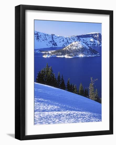 Winter, Crater Lake National Park, Oregon, USA-Charles Gurche-Framed Photographic Print