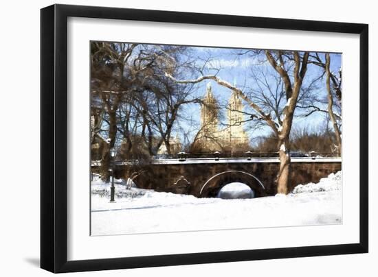 Winter Crossing Bridge-Philippe Hugonnard-Framed Giclee Print