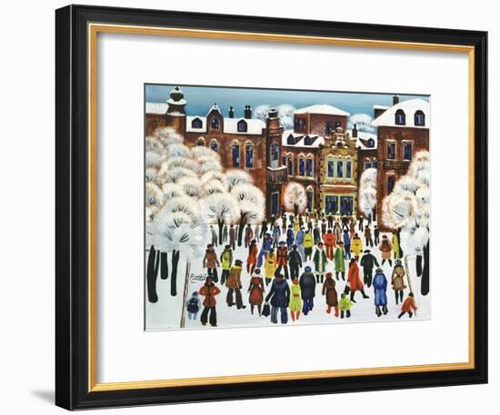 Winter Day in the City, 1975-Radi Nedelchev-Framed Giclee Print