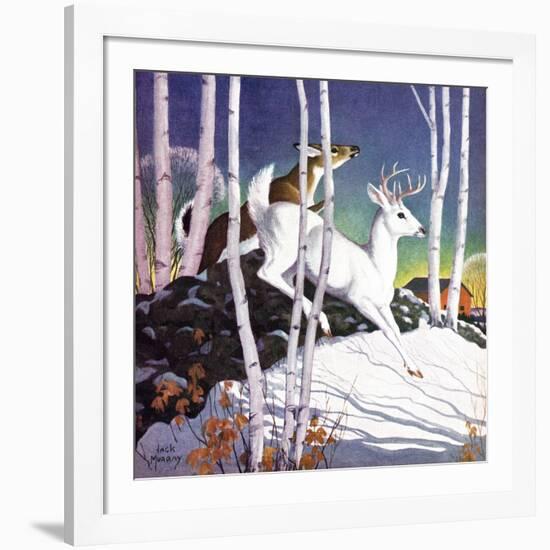 Winter Deer - Child Life-Jack Murray-Framed Giclee Print