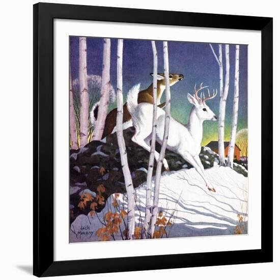 Winter Deer - Child Life-Jack Murray-Framed Giclee Print