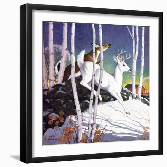 Winter Deer - Child Life-Jack Murray-Framed Giclee Print