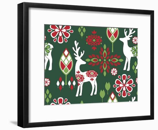 Winter Deer-Joanne Paynter Design-Framed Giclee Print