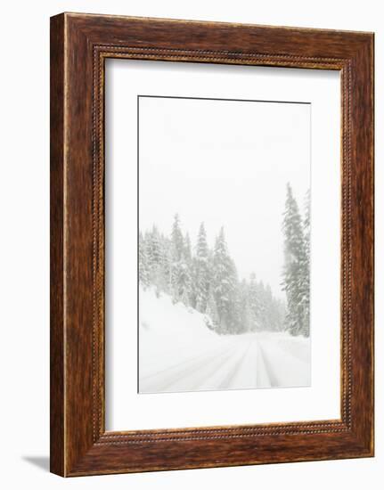 Winter driving conditions on Mount Hood, Oregon, USA-Stuart Westmorland-Framed Photographic Print