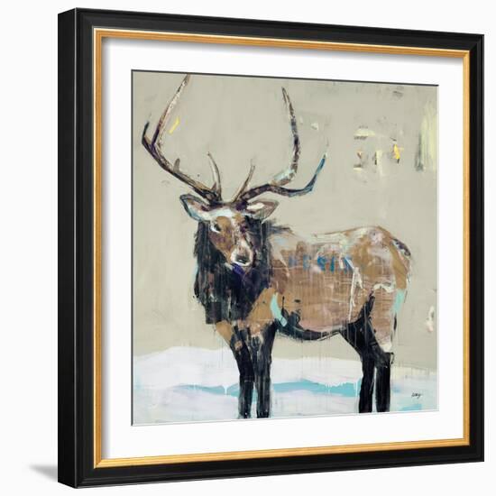 Winter Elk Neutral-Kellie Day-Framed Art Print