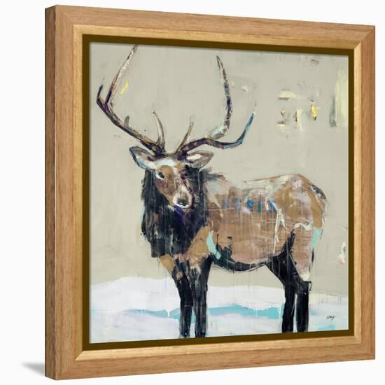 Winter Elk Neutral-Kellie Day-Framed Stretched Canvas