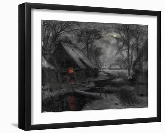 Winter Evening in Fischerhude-Otto Modersohn-Framed Giclee Print