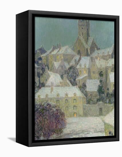 Winter Evening, View of a Town-Henri Eugene Augustin Le Sidaner-Framed Premier Image Canvas