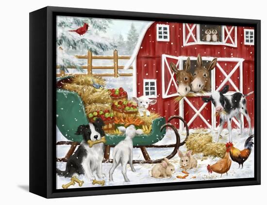 Winter Farm Scene-MAKIKO-Framed Premier Image Canvas