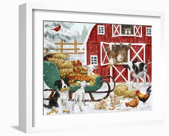 Winter Farm Scene-MAKIKO-Framed Giclee Print