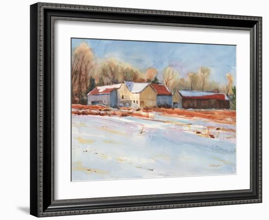 Winter Farm-Stephen Calcasola-Framed Art Print