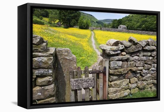 Winter Food for Stock Sign on Gate in Meadow at Muker-Mark Sunderland-Framed Premier Image Canvas