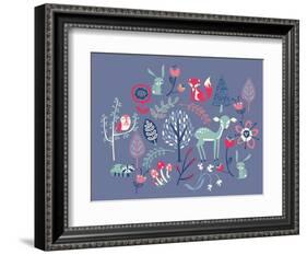Winter Forest Friends-null-Framed Giclee Print