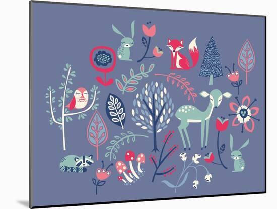 Winter Forest Friends-null-Mounted Giclee Print