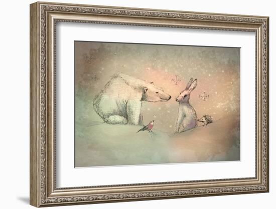 Winter friends-Claire Westwood-Framed Art Print