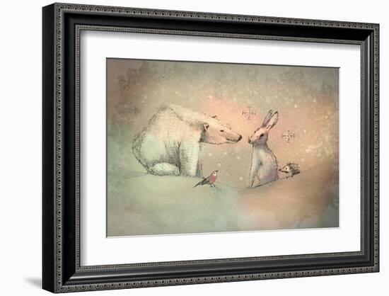 Winter friends-Claire Westwood-Framed Art Print