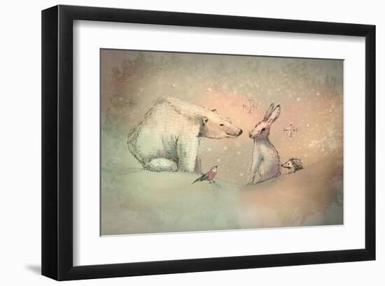 Winter friends-Claire Westwood-Framed Art Print