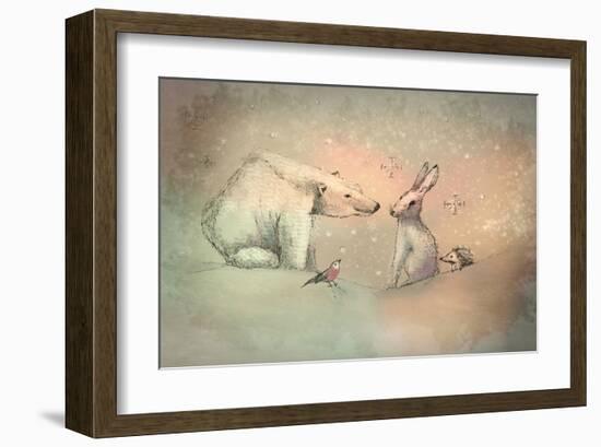 Winter friends-Claire Westwood-Framed Art Print