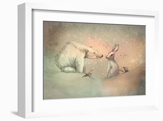 Winter friends-Claire Westwood-Framed Art Print