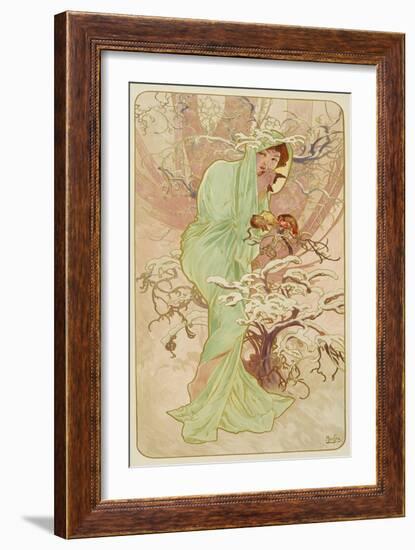 Winter (From the Series "Seasons"), 1896-Alphonse Mucha-Framed Giclee Print