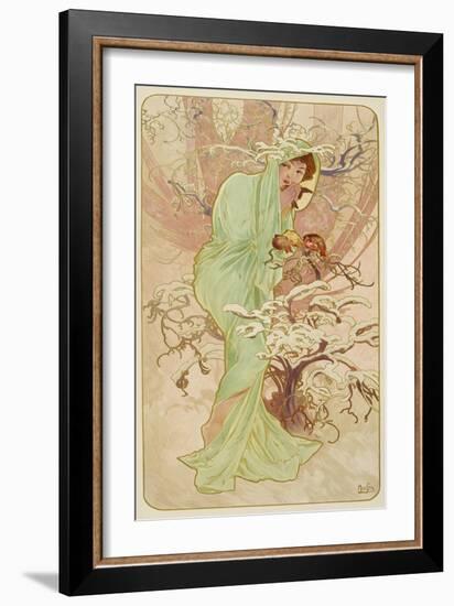 Winter (From the Series "Seasons"), 1896-Alphonse Mucha-Framed Giclee Print