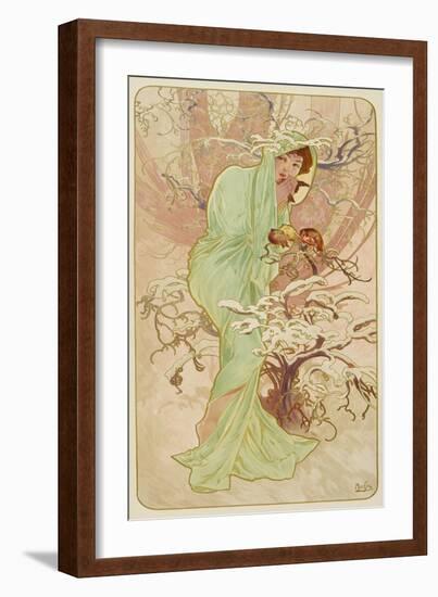 Winter (From the Series "Seasons"), 1896-Alphonse Mucha-Framed Giclee Print