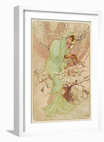 Winter (From the Series "Seasons"), 1896-Alphonse Mucha-Framed Giclee Print