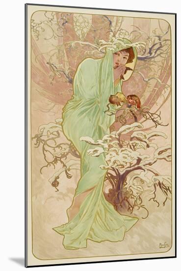 Winter (From the Series "Seasons"), 1896-Alphonse Mucha-Mounted Giclee Print