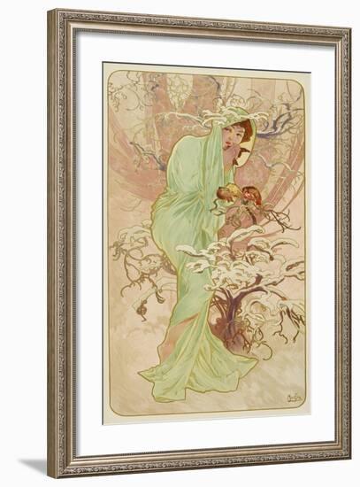 Winter (From the Series "Seasons"), 1896-Alphonse Mucha-Framed Giclee Print