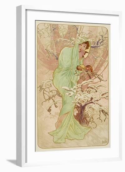 Winter (From the Series "Seasons"), 1896-Alphonse Mucha-Framed Giclee Print