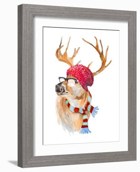 Winter Fun Deer-Lanie Loreth-Framed Art Print