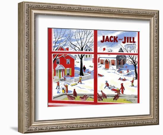 Winter Fun - Jack and Jill, January 1949-Janet Smalley-Framed Giclee Print