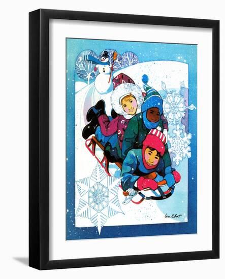 Winter Fun - Jack & Jill-Len Ebert-Framed Giclee Print