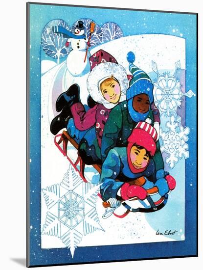 Winter Fun - Jack & Jill-Len Ebert-Mounted Giclee Print