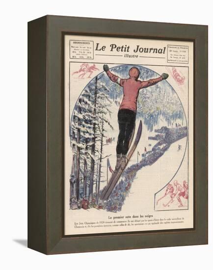 Winter Games at Chamonix: Ski Jumping Ice Hockey and Skating-Andre Galland-Framed Stretched Canvas