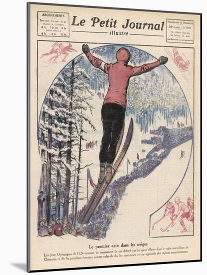 Winter Games at Chamonix: Ski Jumping Ice Hockey and Skating-Andre Galland-Mounted Art Print