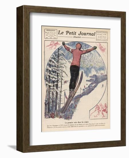 Winter Games at Chamonix: Ski Jumping Ice Hockey and Skating-Andre Galland-Framed Premium Giclee Print