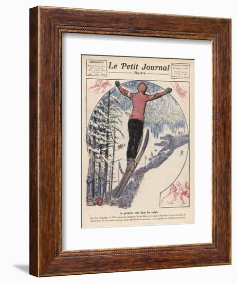 Winter Games at Chamonix: Ski Jumping Ice Hockey and Skating-Andre Galland-Framed Premium Giclee Print