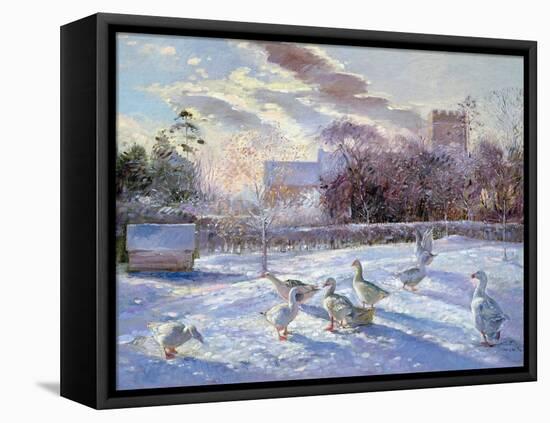 Winter Geese in Church Meadow-Timothy Easton-Framed Premier Image Canvas