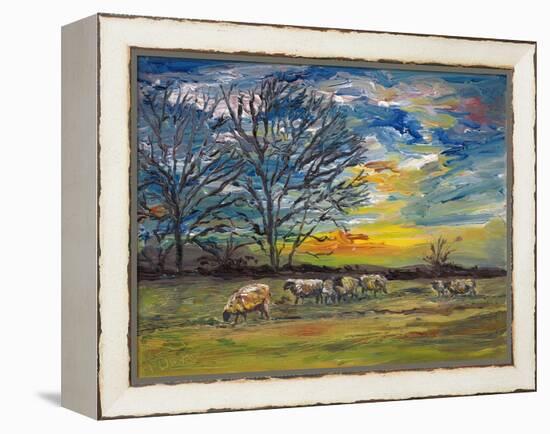 Winter Grazing, 2008, (Oil on Canvas)-Helen White-Framed Premier Image Canvas