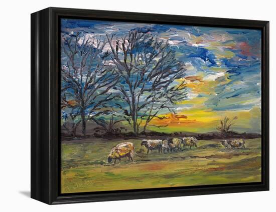 Winter Grazing, 2008, (Oil on Canvas)-Helen White-Framed Premier Image Canvas