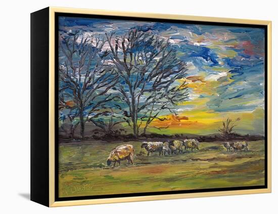 Winter Grazing, 2008, (Oil on Canvas)-Helen White-Framed Premier Image Canvas