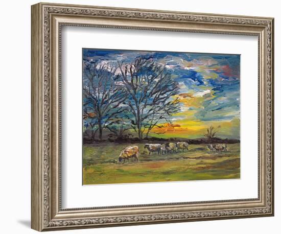 Winter Grazing, 2008, (Oil on Canvas)-Helen White-Framed Giclee Print