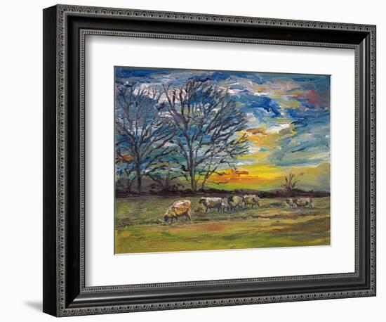 Winter Grazing, 2008, (Oil on Canvas)-Helen White-Framed Giclee Print