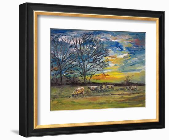 Winter Grazing, 2008, (Oil on Canvas)-Helen White-Framed Giclee Print