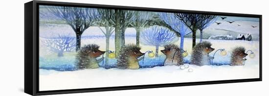 Winter Hedgehogs-Oxana Zaika-Framed Premier Image Canvas