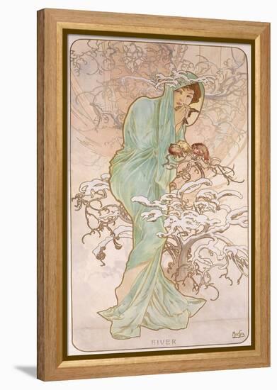 Winter; Hiver, C.1896-Alphonse Mucha-Framed Premier Image Canvas