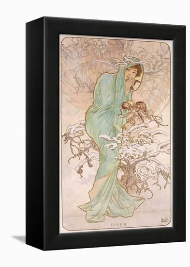 Winter; Hiver, C.1896-Alphonse Mucha-Framed Premier Image Canvas