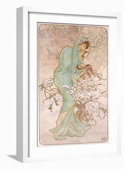 Winter; Hiver, C.1896-Alphonse Mucha-Framed Giclee Print