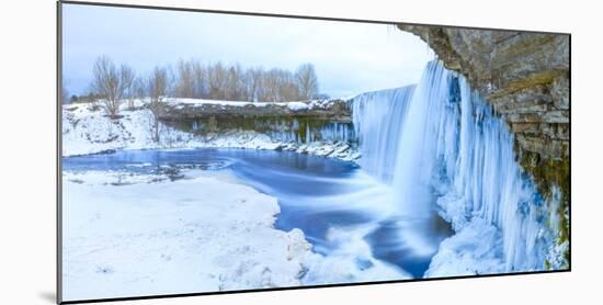 Winter ice covered and snowy waterfall, Estonia, Europe-Mykola Iegorov-Mounted Photographic Print